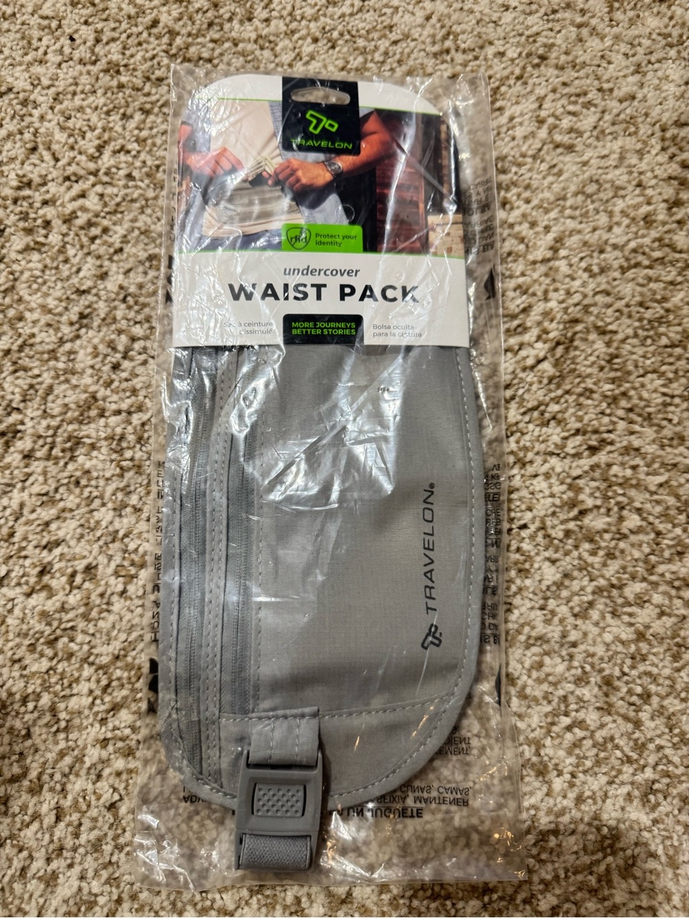 Travelon Gray Undercover Waist Pack Travel Money Belt